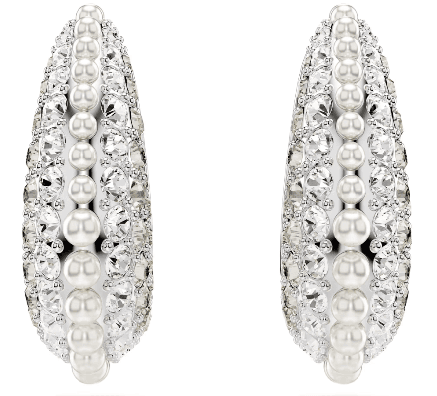 SWAROVSKI - Orecchini pendenti Sublima perla bianca placato rodio in Orecchini Alba Gioielli - Casoria, commercioVirtuoso.it