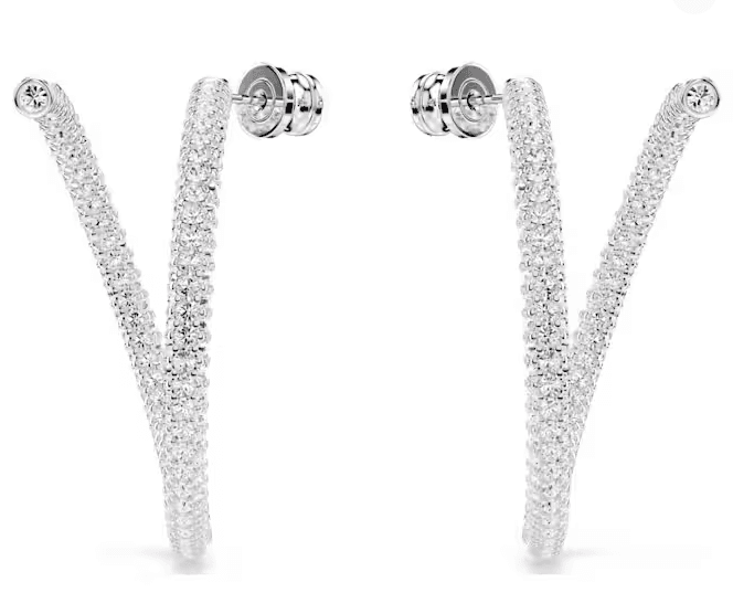 SWAROVSKI - Orecchini a cerchio Dextera Taglio Round, Bianchi, Placcato rodio in Orecchini Alba Gioielli - Casoria, commercioVirtuoso.it