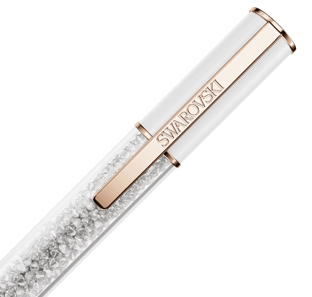 SWAROVSKI - Penna a sfera Crystalline Lustre Bianco, Placcato color oro rosa in Penne a sfera Alba Gioielli - Casoria, commercioVirtuoso.it