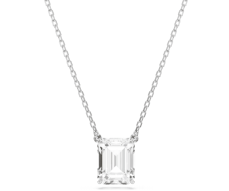 SWAROVSKI - Collana con Pendente Stilla Taglio ottagonale, Bianco, Placcato rodio