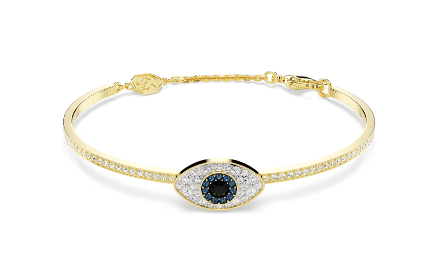 SWAROVSKI - Bracciale rigido Symbolica Evil eye, Blu, Placcato color oro in Bracciali Alba Gioielli - Casoria, commercioVirtuoso.it