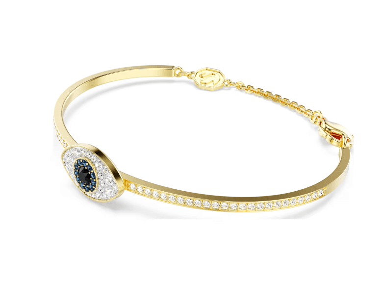 SWAROVSKI  -  Bracciale rigido Symbolica Evil eye, Blu, Placcato color oro in Bracciali Alba Gioielli - Casoria, commercioVirtuoso.it