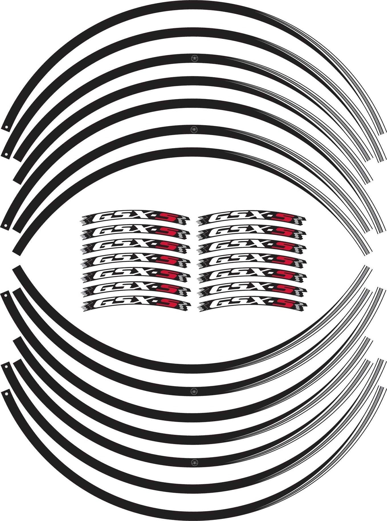 Kit strisce adesive per cerchi ruote 17" compatibili con Suzuki GSXS 750-1000 in Decalcomanie adesivi e magneti LabelBike - Bibbiano, commercioVirtuoso.it
