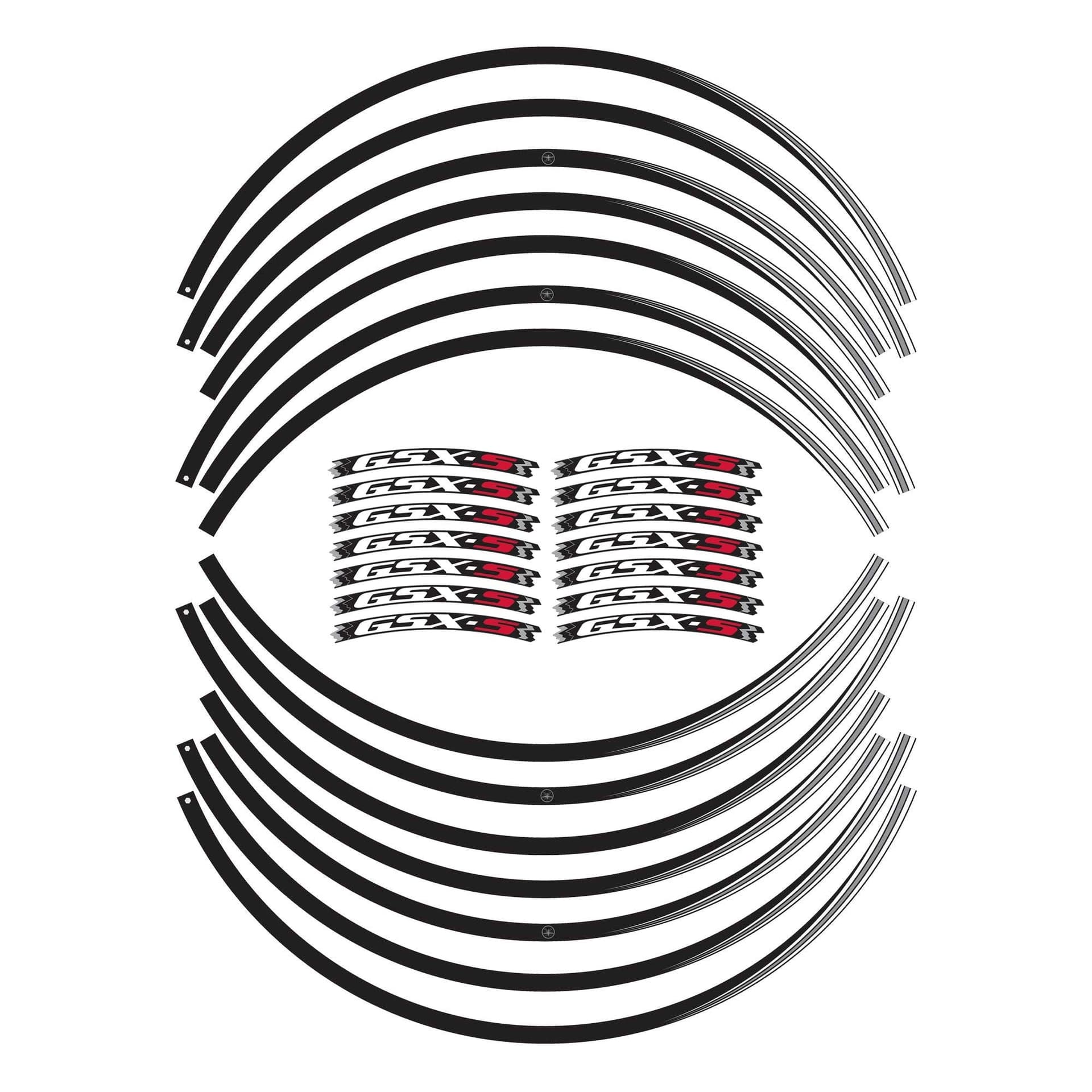 Kit strisce adesive per cerchi ruote 17" compatibili con Suzuki GSXS 750-1000 in Decalcomanie adesivi e magneti LabelBike - Bibbiano, commercioVirtuoso.it