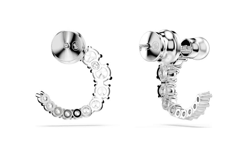 SWAROVSKI  - Orecchini a cerchio Matrix Crystal Pearl, Taglio Round, Bianchi, Placcato rodio in Orecchini Alba Gioielli - Casoria, commercioVirtuoso.it