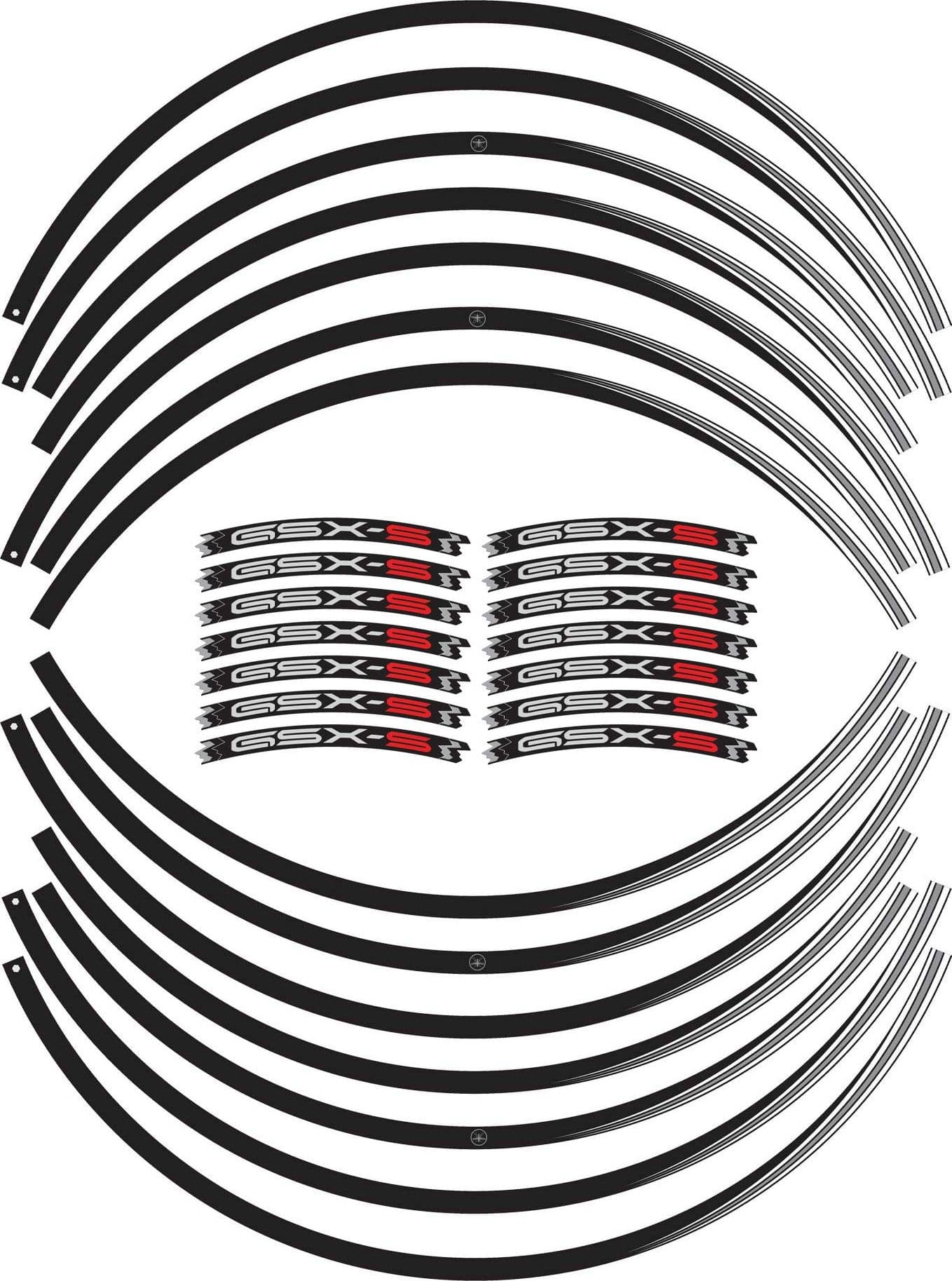 Kit strisce adesive per cerchi ruote 17" compatibili con Suzuki GSXS 950-1000 in Decalcomanie adesivi e magneti LabelBike - Bibbiano, commercioVirtuoso.it