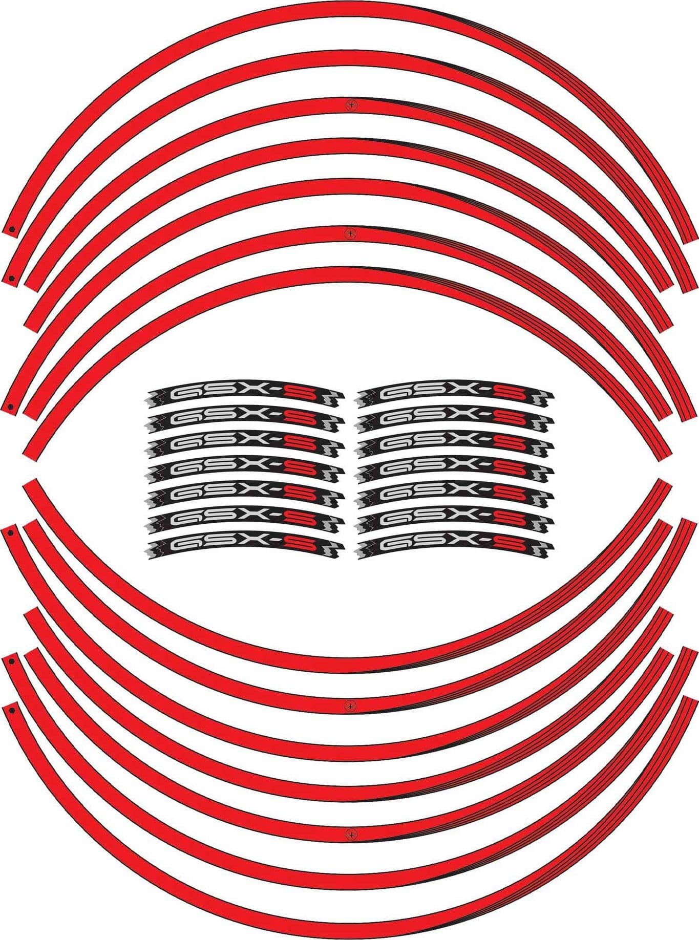 Kit strisce adesive per cerchi ruote 17" compatibili con Suzuki GSXS 950-1000 in Decalcomanie adesivi e magneti LabelBike - Bibbiano, commercioVirtuoso.it