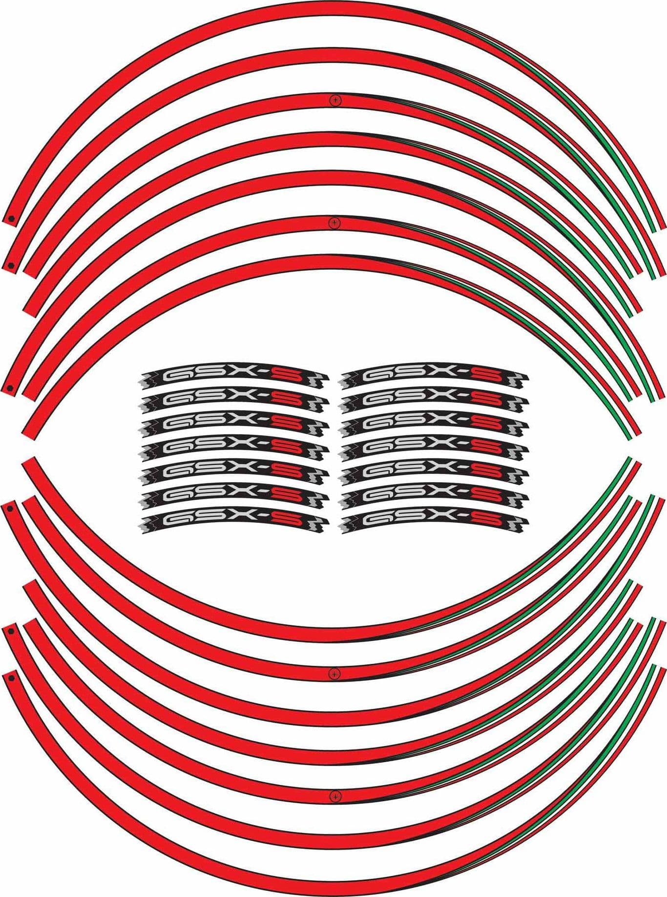 Kit strisce adesive per cerchi ruote 17" compatibili con Suzuki GSXS 950-1000 in Decalcomanie adesivi e magneti LabelBike - Bibbiano, commercioVirtuoso.it