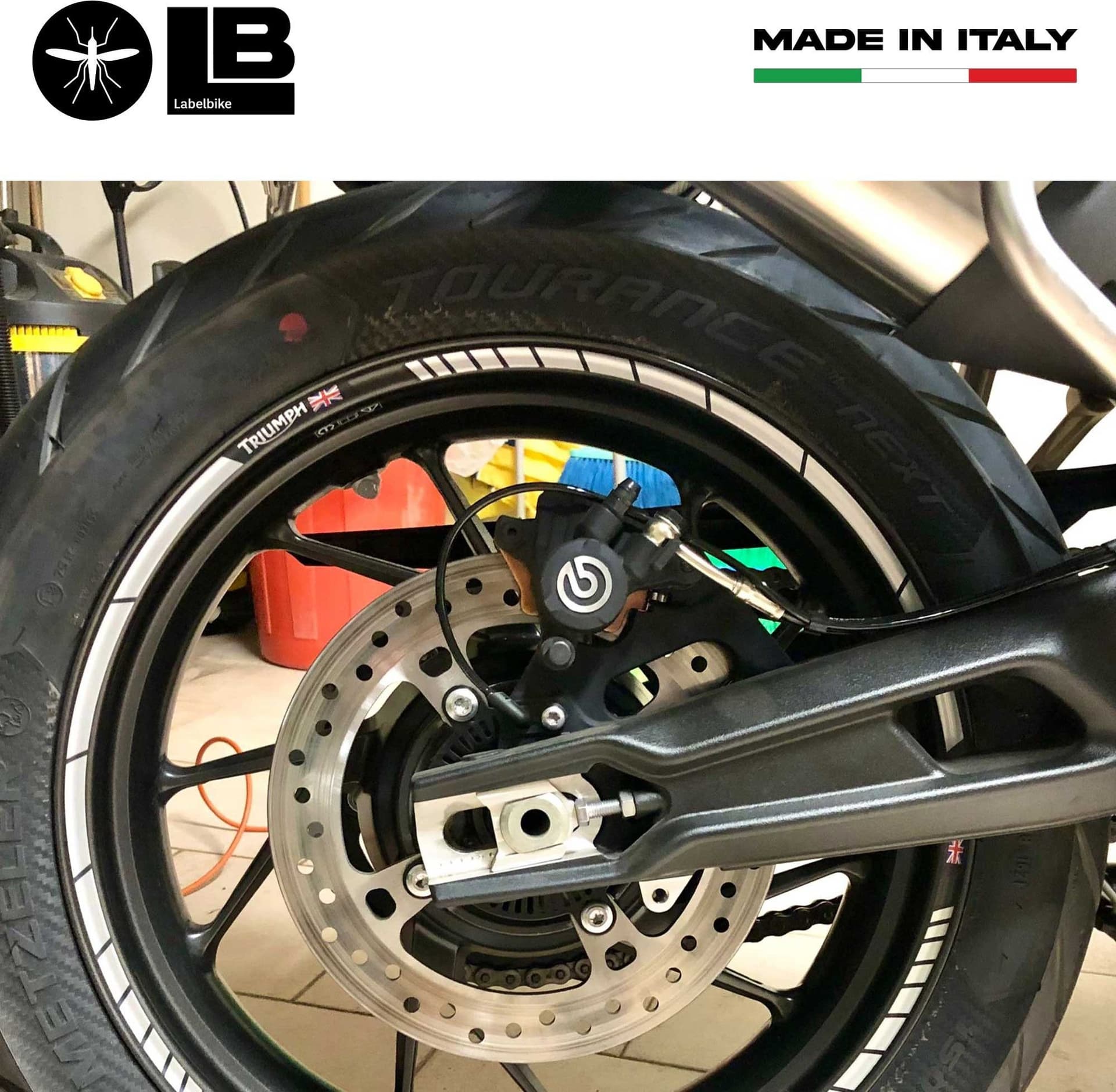 Kit strisce adesive per cerchi ruote 19-17 compatibili con Triumph Tiger 900 850 in Decalcomanie adesivi e magneti LabelBike - Bibbiano, commercioVirtuoso.it