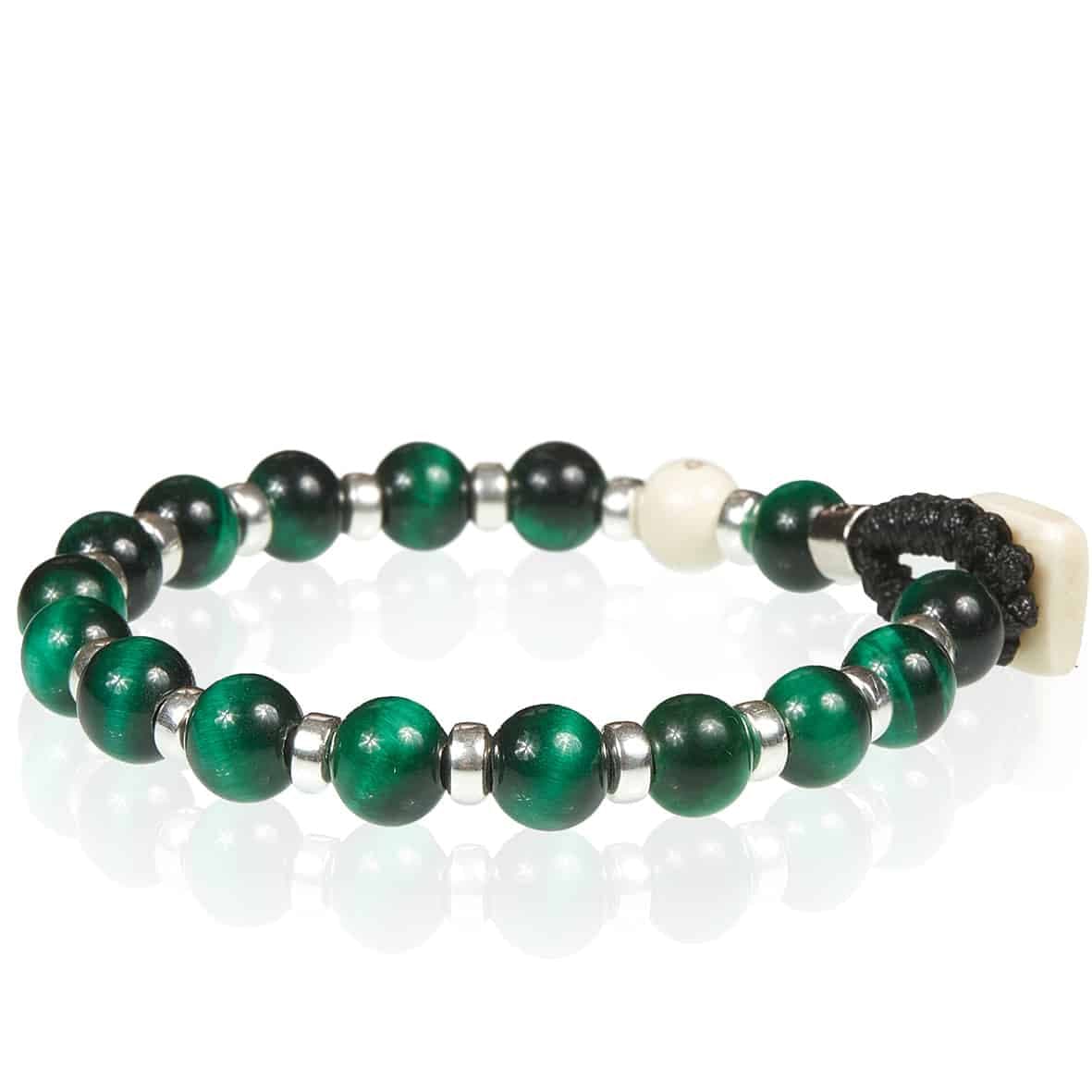 Gerba - Bracciale Gerba LAB Occhio di Tigre verde Madreperla uomo donna