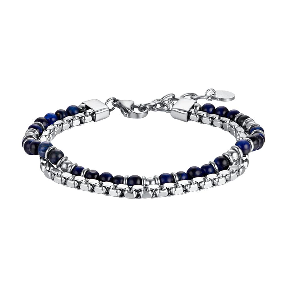 Luca Barra - Bracciale pietre blu ed elementi in acciaio in Bracciali Alba Gioielli - Casoria, commercioVirtuoso.it