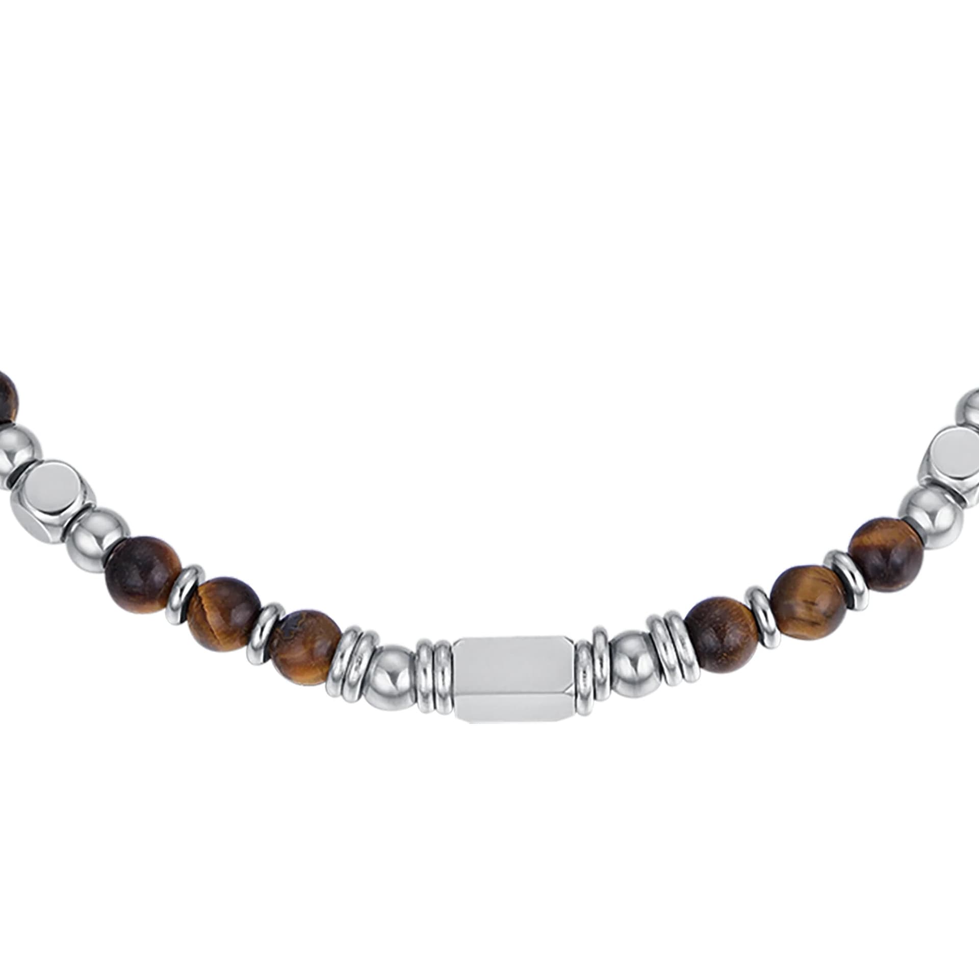 Luca Barra - Bracciale con pietre marrone occhio di tigre in Bracciali Alba Gioielli - Casoria, commercioVirtuoso.it