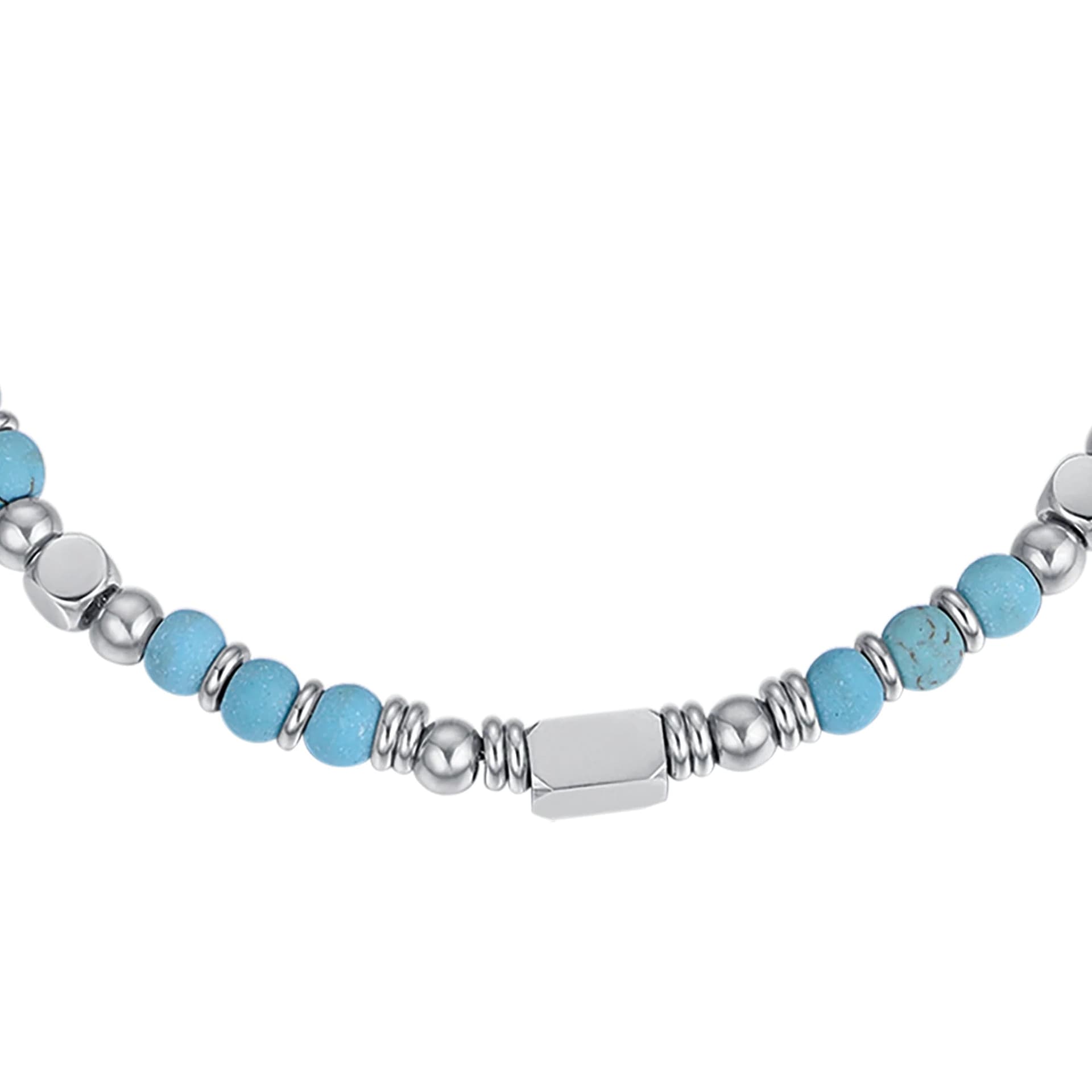 Luca Barra - Bracciale con pietre turchesi ed acciaio in Bracciali Alba Gioielli - Casoria, commercioVirtuoso.it