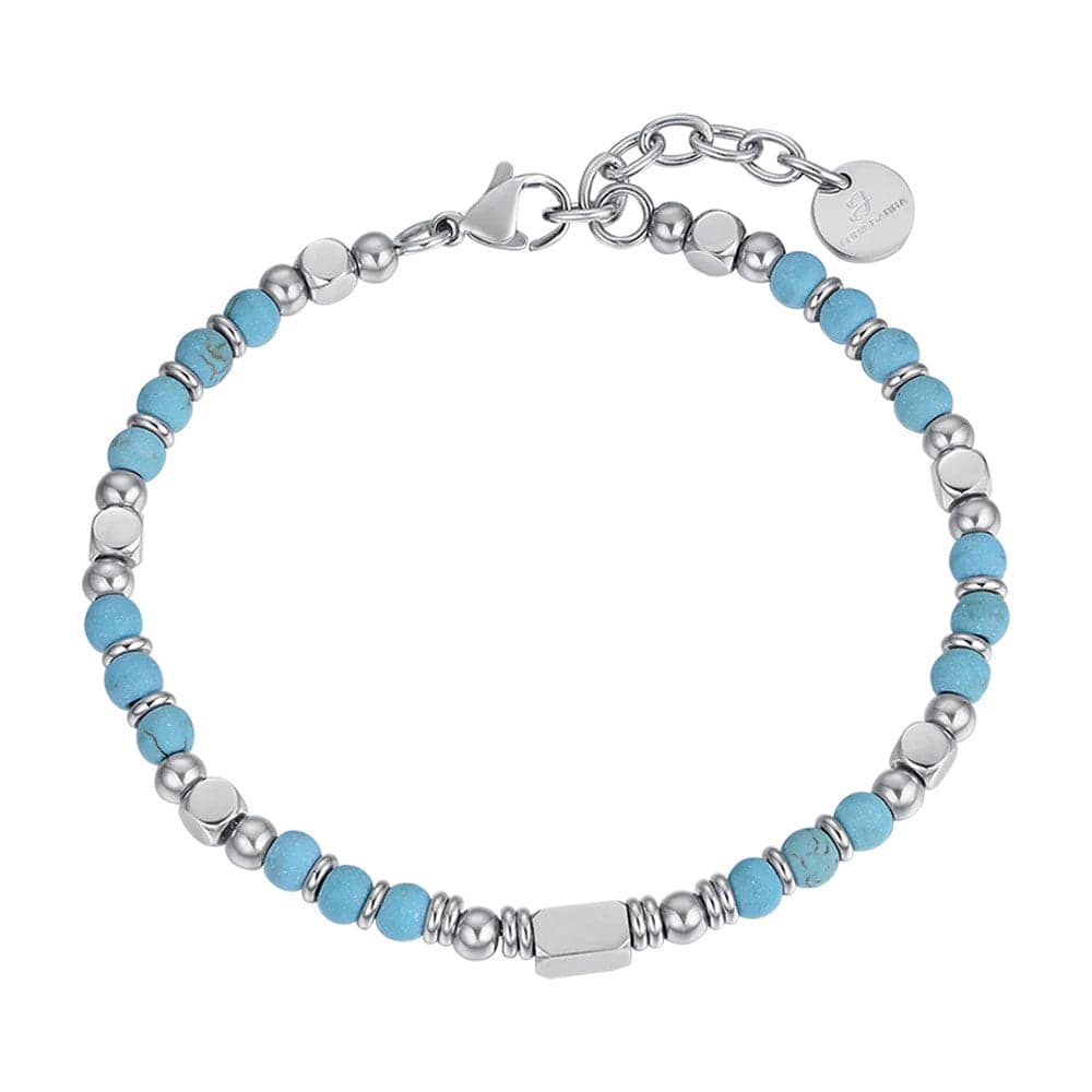 Luca Barra - Bracciale con pietre turchesi ed acciaio in Bracciali Alba Gioielli - Casoria, commercioVirtuoso.it