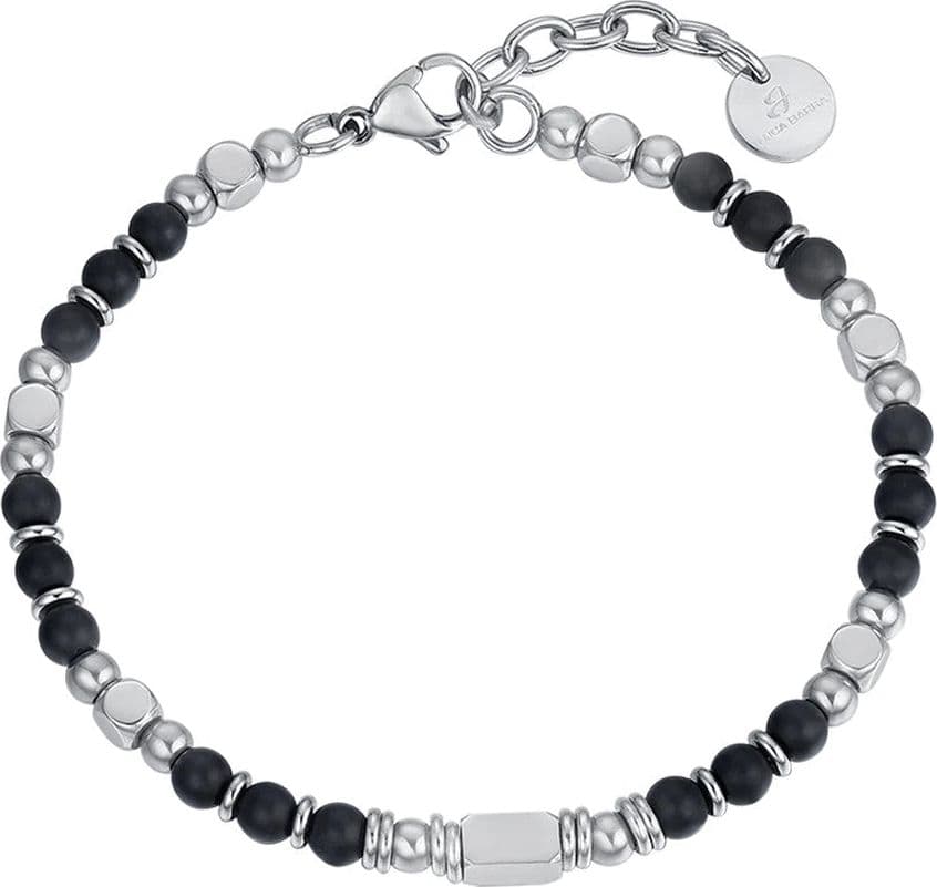 Luca Barra - Bracciale con pietre agata nere