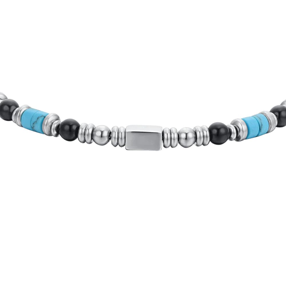 Luca Barra - Bracciale uomo in acciaio agata nera in Bracciali Alba Gioielli - Casoria, commercioVirtuoso.it