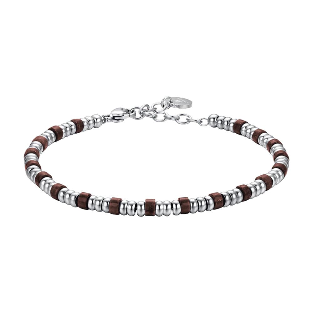 Luca Barra - Bracciale con elementi silver e pietre occhio di tigre in Bracciali Alba Gioielli - Casoria, commercioVirtuoso.it
