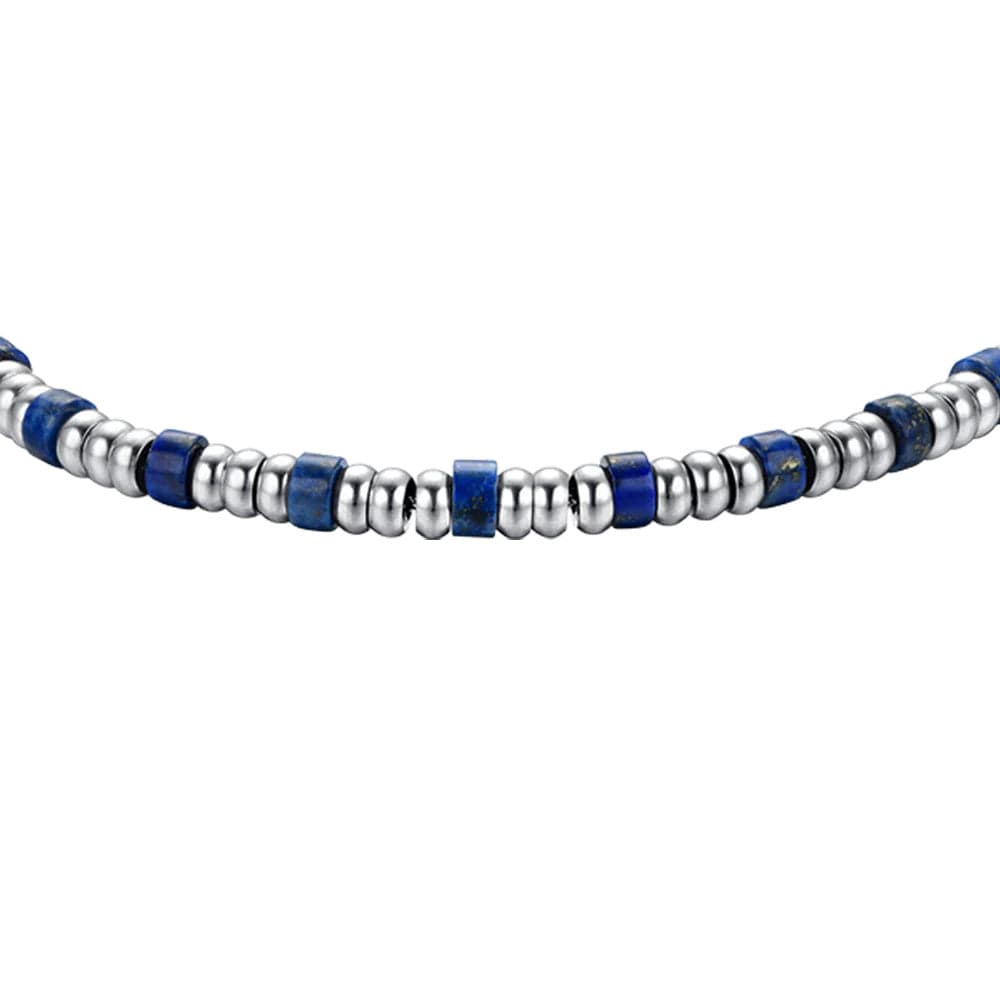 Luca Barra - Bracciale con elementi silver e pietre blu in Bracciali Alba Gioielli - Casoria, commercioVirtuoso.it