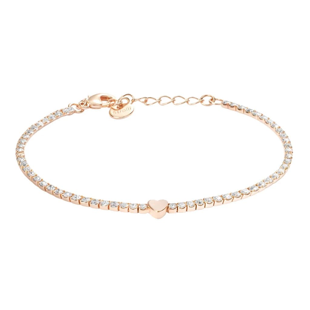 Stroili - Bracciale Tennis Romantic Shine Metallo Rosa Cristallo in Bracciali Alba Gioielli - Casoria, commercioVirtuoso.it