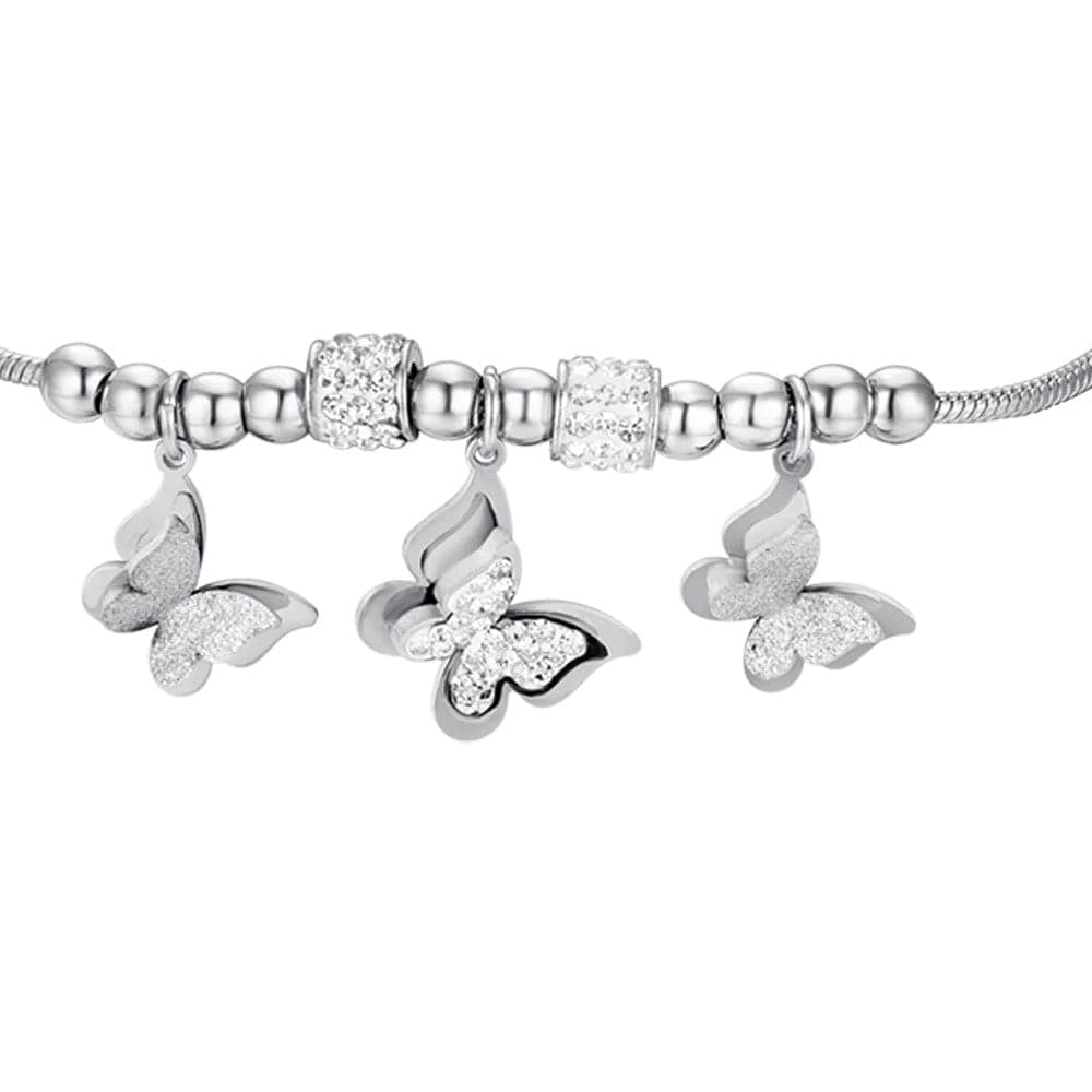 Luca Barra - Bracciale farfalle con cristalli bianchi in Bracciali Alba Gioielli - Casoria, commercioVirtuoso.it