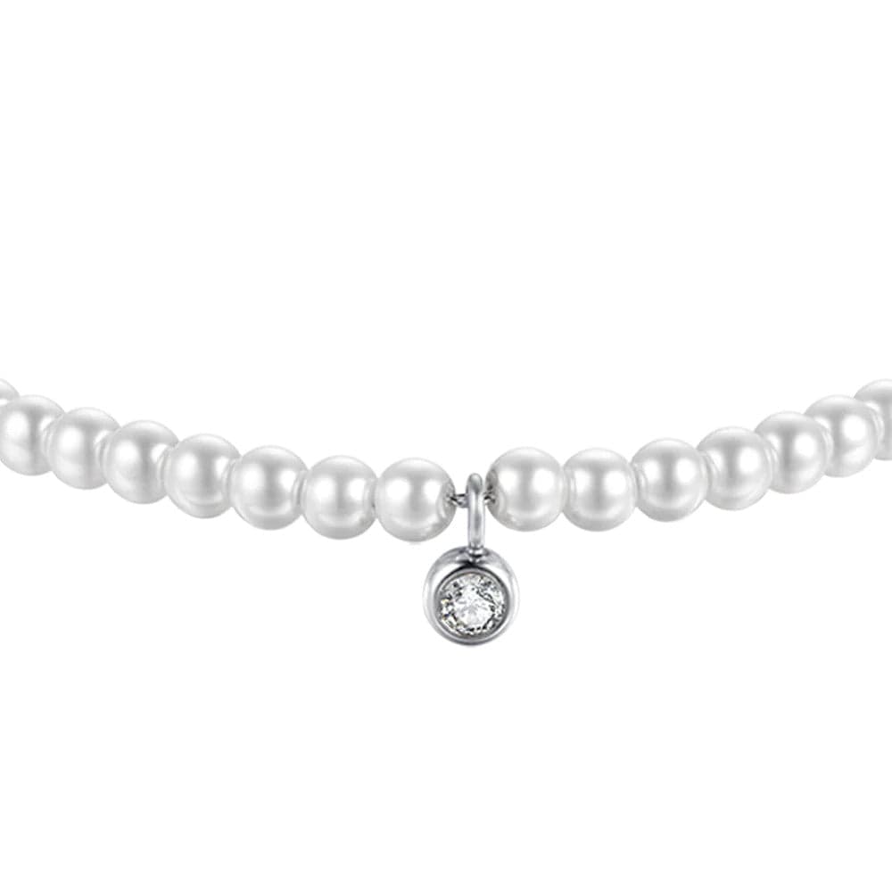 Luca Barra - Bracciale perle con cristallo bianco in Bracciali Alba Gioielli - Casoria, commercioVirtuoso.it