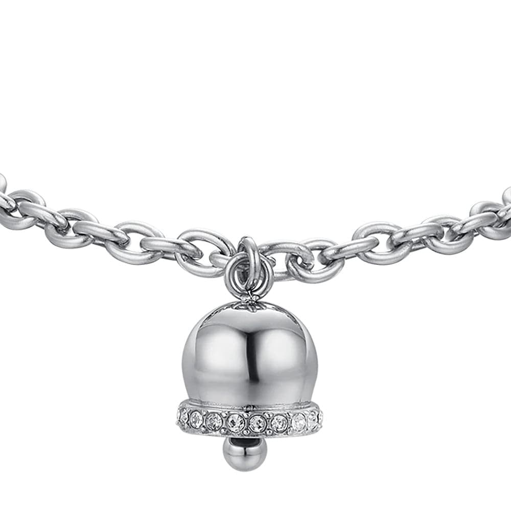 Luca Barra - Bracciale campanella con cristalli bianchi in Bracciali Alba Gioielli - Casoria, commercioVirtuoso.it