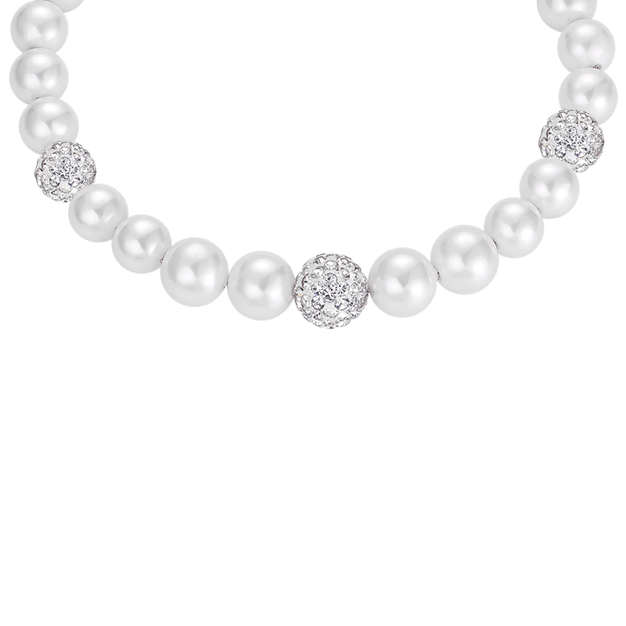 Luca Barra - Bracciale perle con cristalli bianchi in Bracciali Alba Gioielli - Casoria, commercioVirtuoso.it