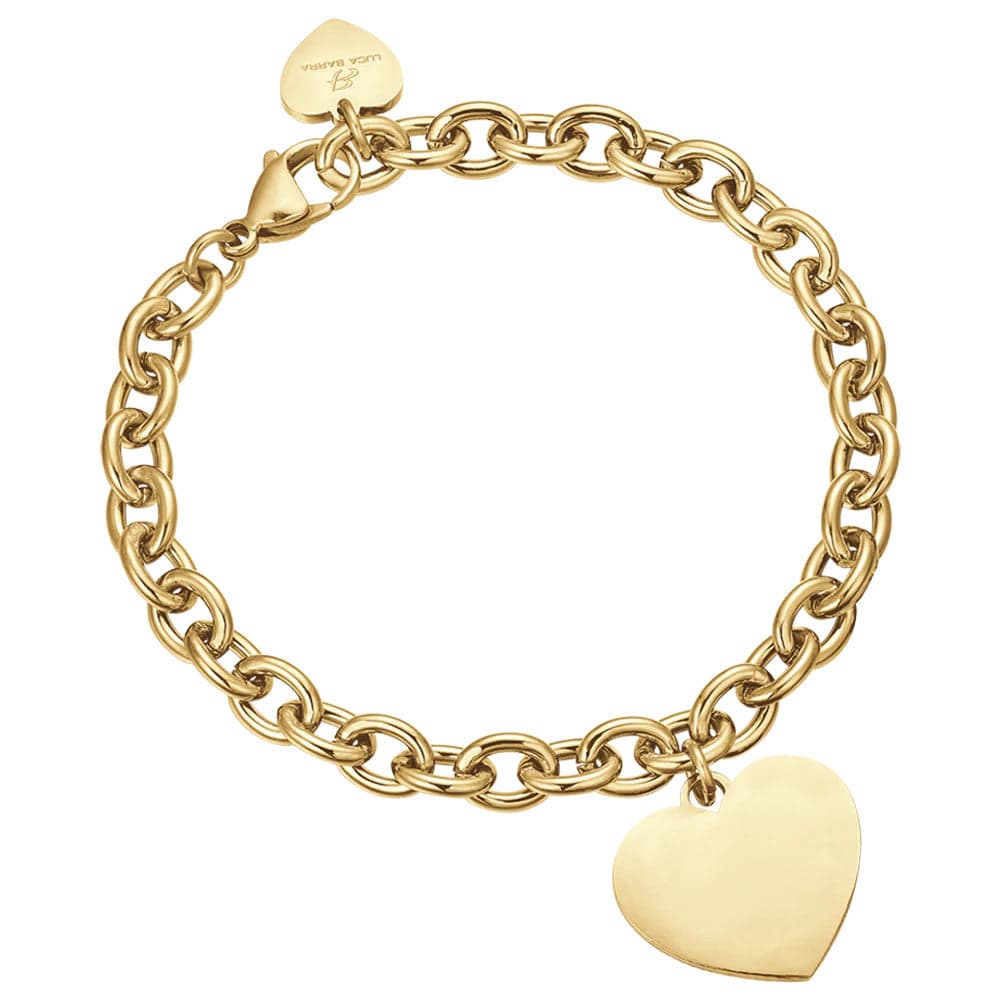 Luca Barra - Bracciale dorato con cuore maglia catena in Bracciali Alba Gioielli - Casoria, commercioVirtuoso.it