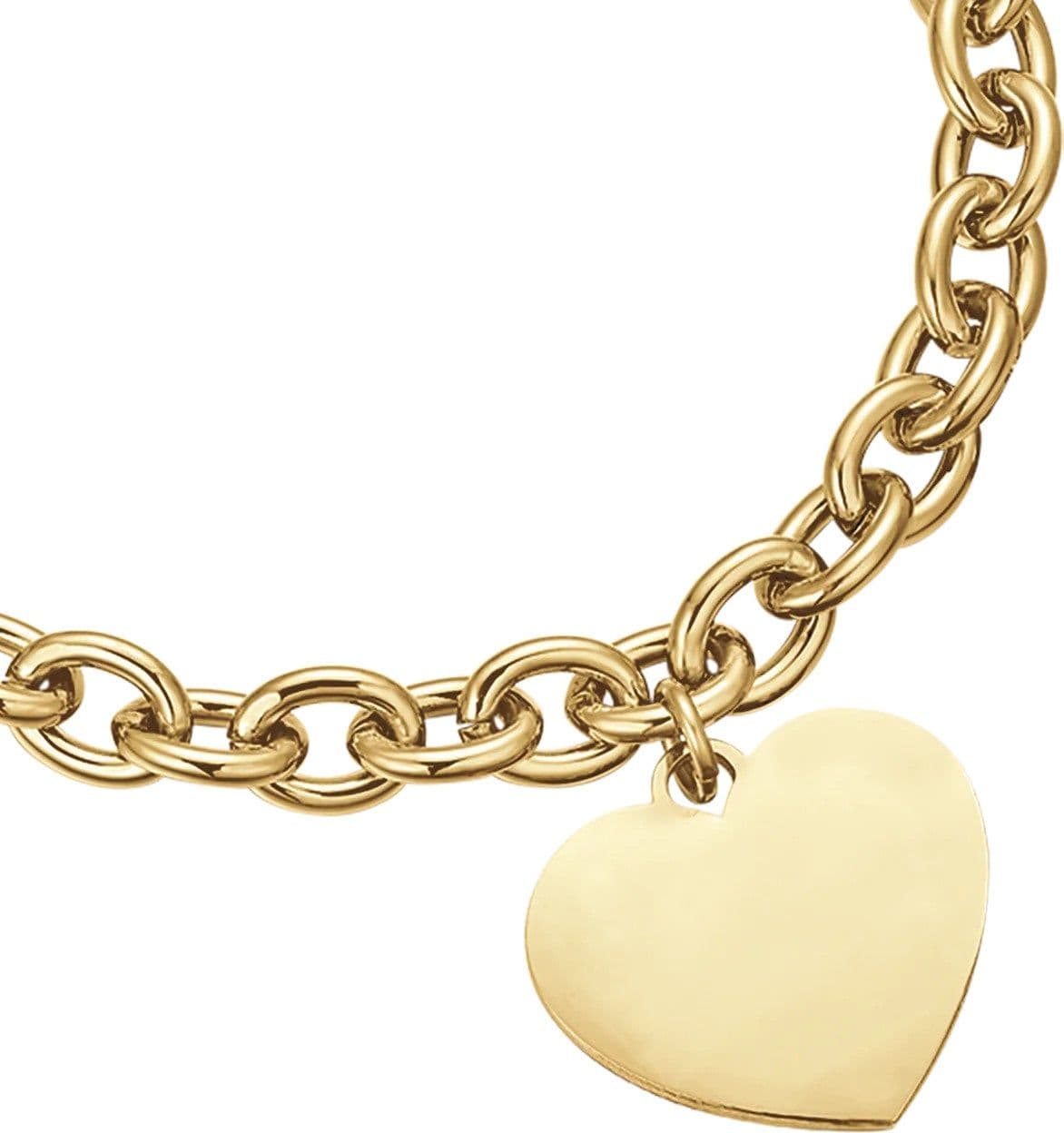 Luca Barra - Bracciale dorato con cuore maglia catena in Bracciali Alba Gioielli - Casoria, commercioVirtuoso.it