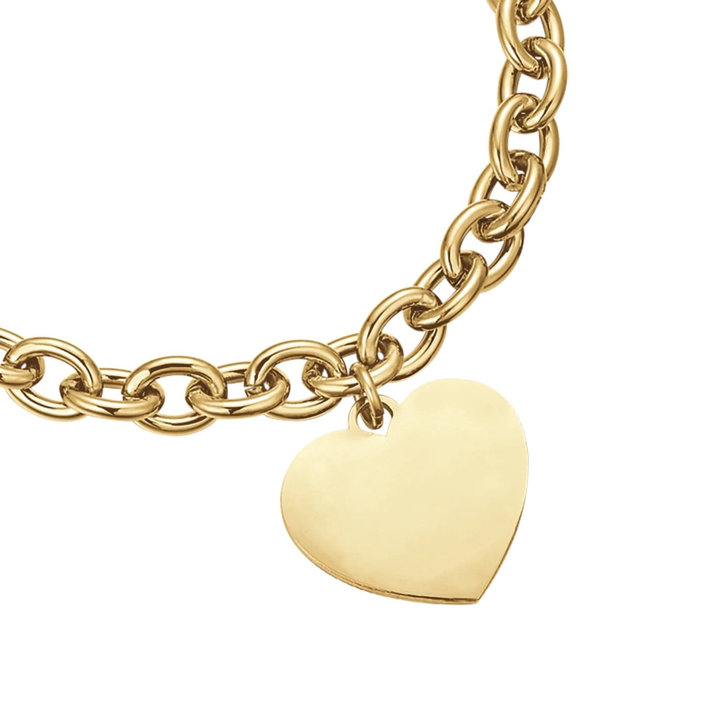 Luca Barra - Bracciale dorato con cuore maglia catena in Bracciali Alba Gioielli - Casoria, commercioVirtuoso.it