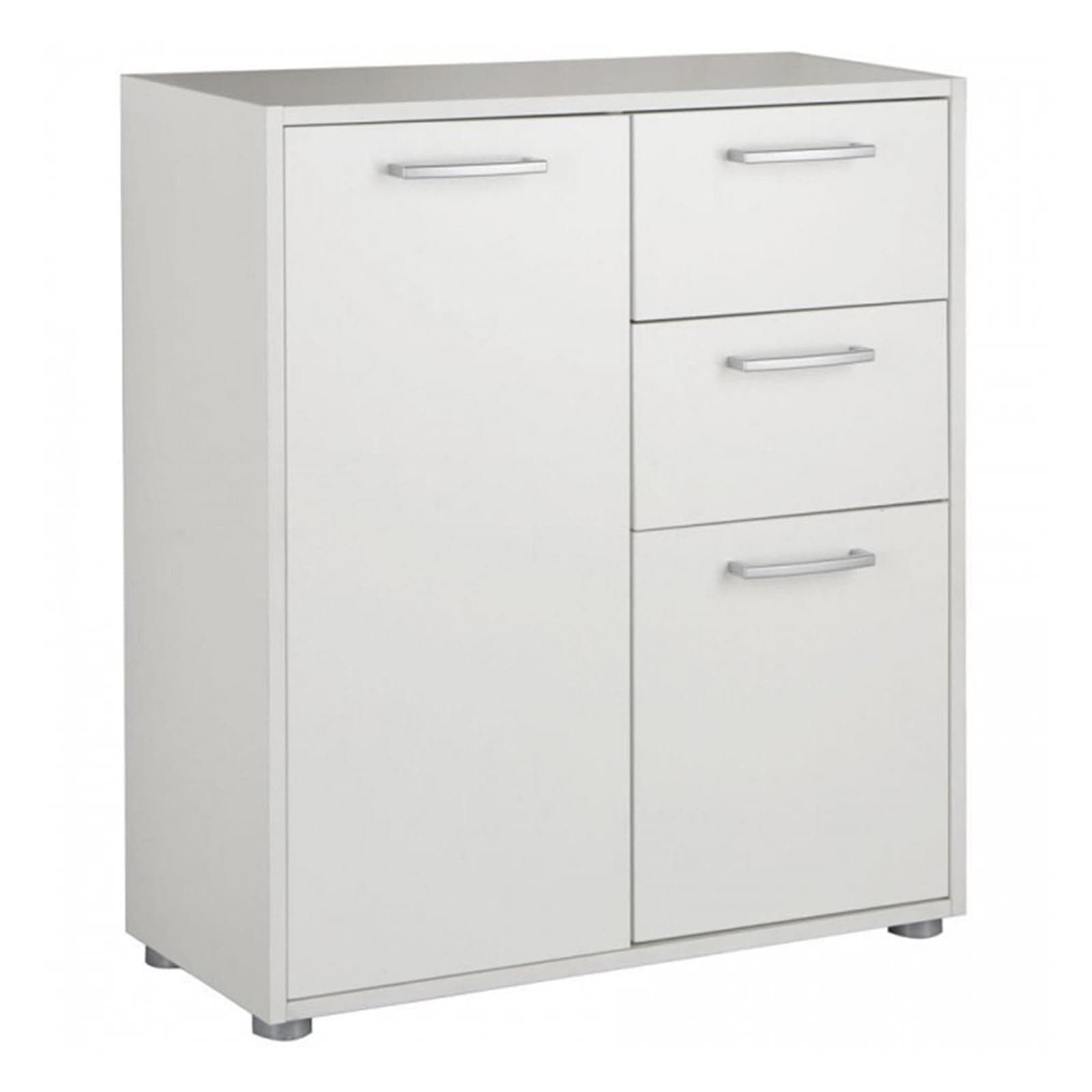 Armadio basso bianco mobiletto con ante scarpiera in legno h 80 cm - 3