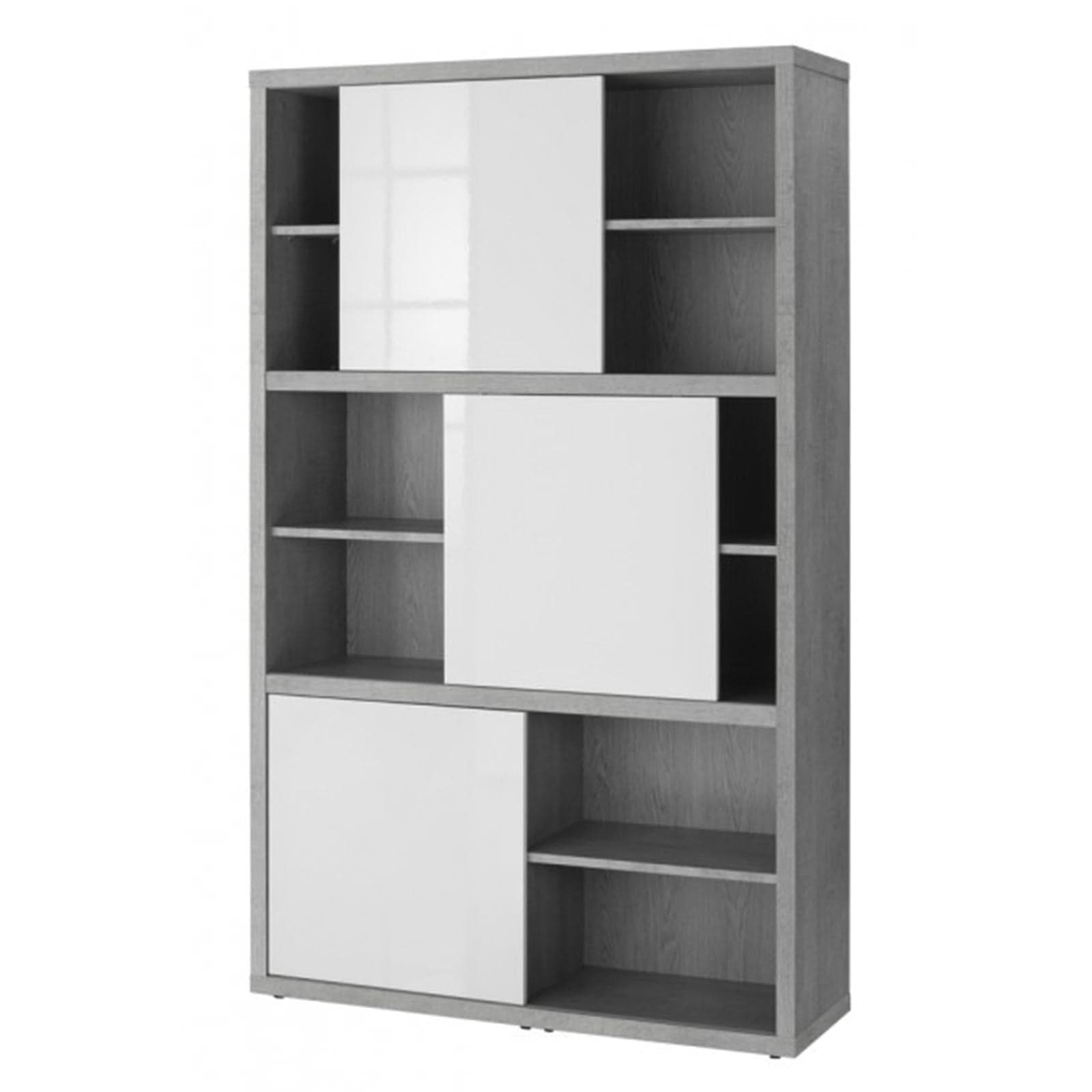Libreria 12 vani in legno cemento ante scorrevoli da ufficio arredamento interno h 195 cm in Librerie Decor Space - Altamura, commercioVirtuoso.it