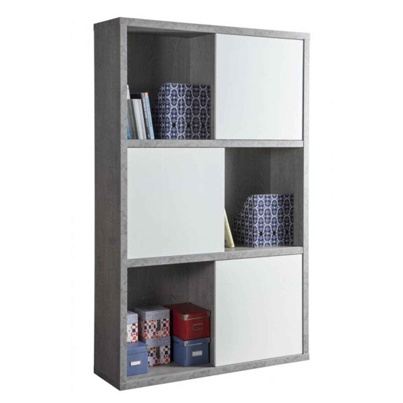 Libreria 12 vani in legno cemento ante scorrevoli da ufficio arredamento interno h 195 cm in Librerie Decor Space - Altamura, commercioVirtuoso.it