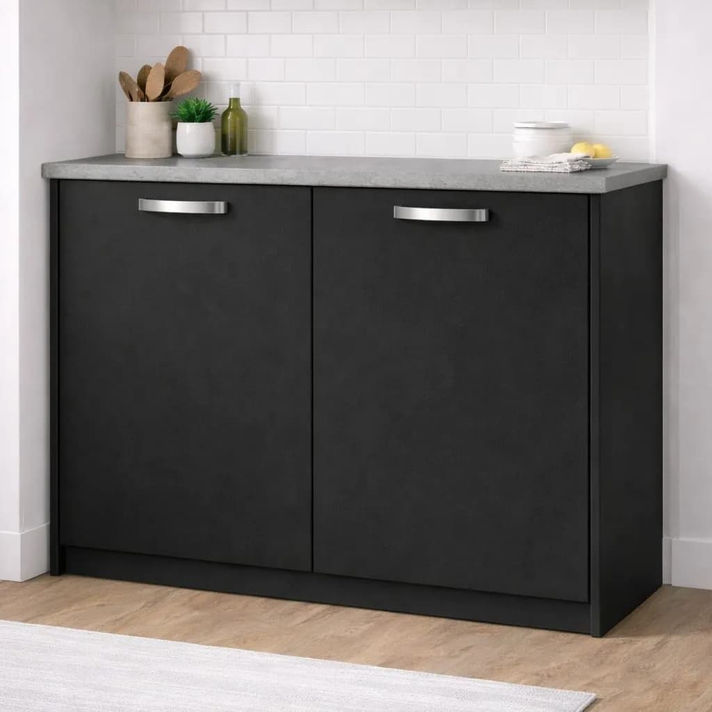 Anta per mobili in Legno nobilitato Compresa di Maniglia spessore 1.8 cm in colore Nero in prodotto Calandrelli - Napoli, commercioVirtuoso.it