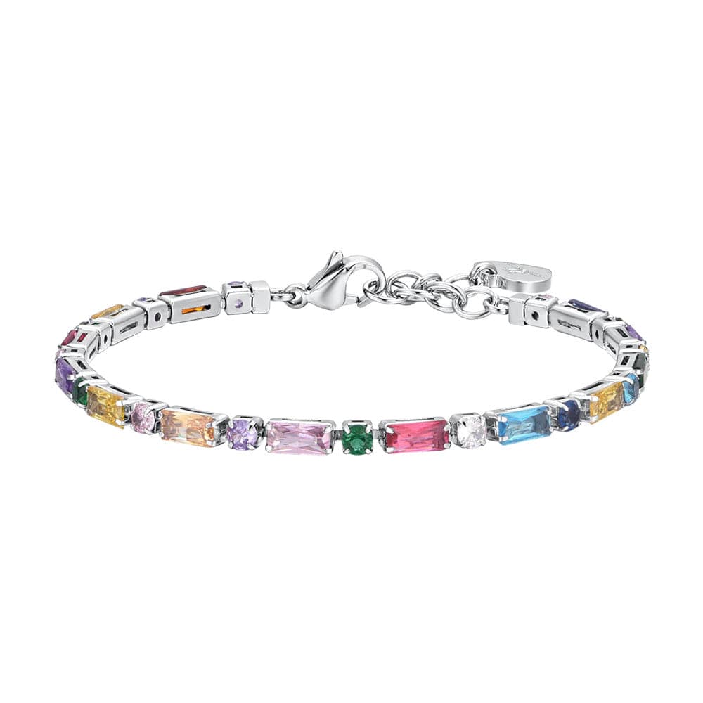 Luca Barra - Bracciale tennis zirconi multicolor in Bracciali Alba Gioielli - Casoria, commercioVirtuoso.it