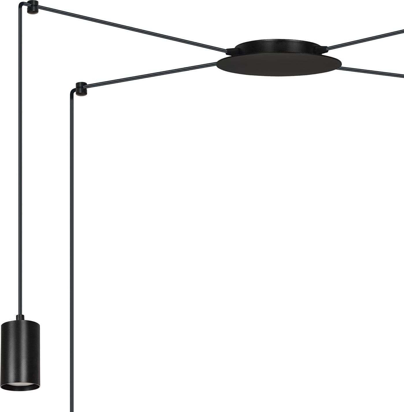 Sospensione A Ragno In Acciaio Nero 4 Luci Tracker Con Cavo 3 Metri in Lampade a sospensione LuceArt - Montecorvino Pugliano, commercioVirtuoso.it