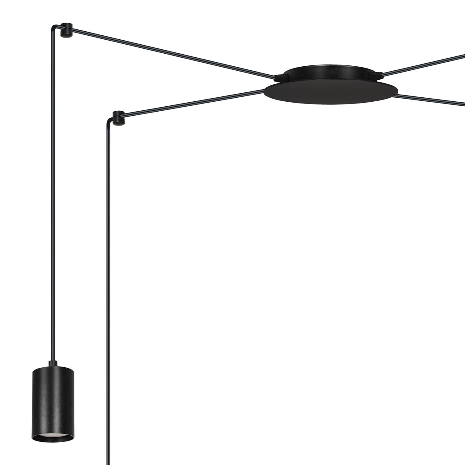 Sospensione A Ragno In Acciaio Nero 4 Luci Tracker Con Cavo 3 Metri in Lampade a sospensione LuceArt - Montecorvino Pugliano, commercioVirtuoso.it