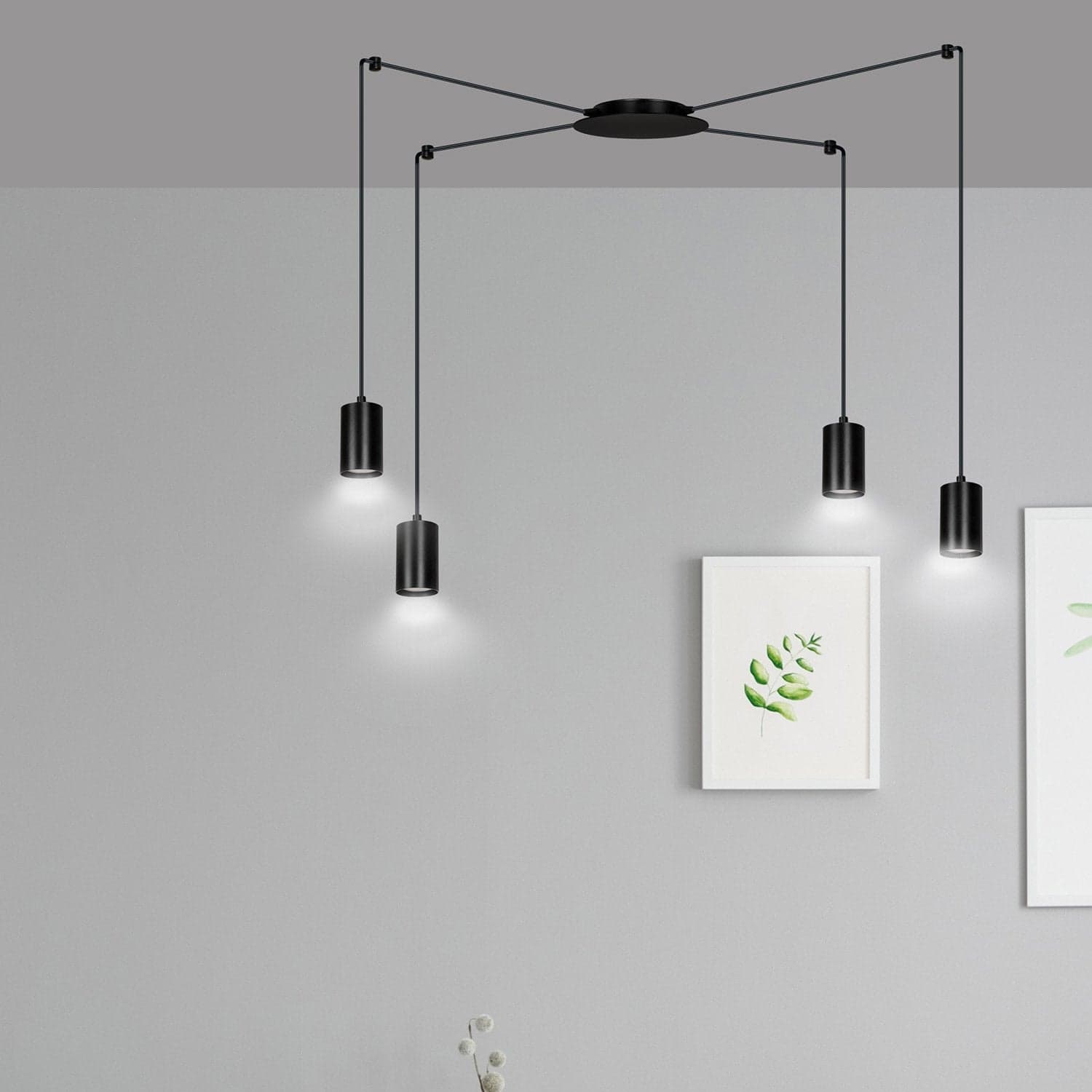 Sospensione A Ragno In Acciaio Nero 4 Luci Tracker Con Cavo 3 Metri in Lampade a sospensione LuceArt - Montecorvino Pugliano, commercioVirtuoso.it