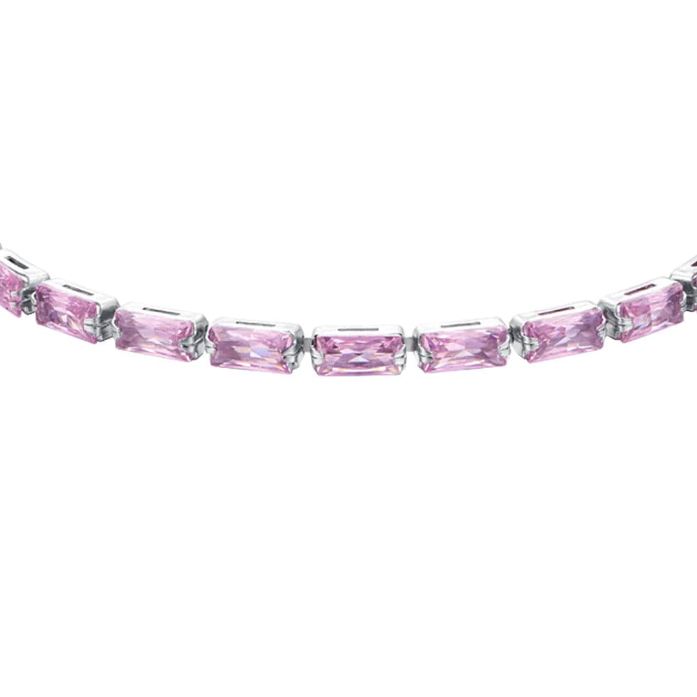 Luca Barra - Bracciale tennis zirconi baguette rosa in Bracciali Alba Gioielli - Casoria, commercioVirtuoso.it