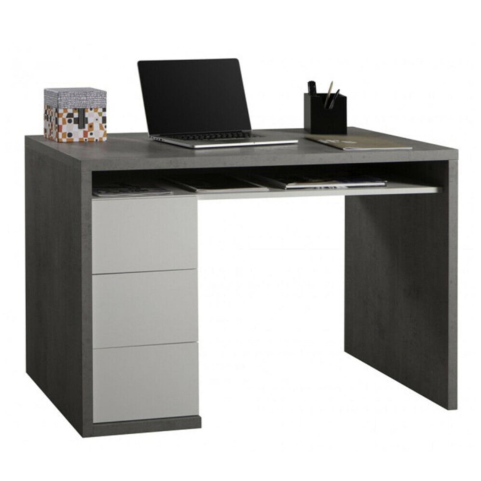 Scrivania con 3 cassetti, postazione porta PC da ufficio e cameretta 110 cm "Made in Italy" in Postazioni di lavoro per computer Decor Space - Altamura, commercioVirtuoso.it