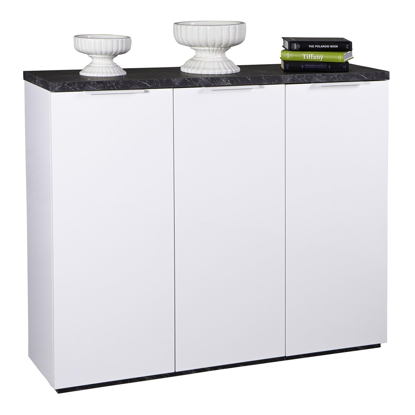 Scarpiera multiuso con 3 ante "Mundi" bianco laccato per interno armadio basso in Scarpiere Decor Space - Altamura, commercioVirtuoso.it