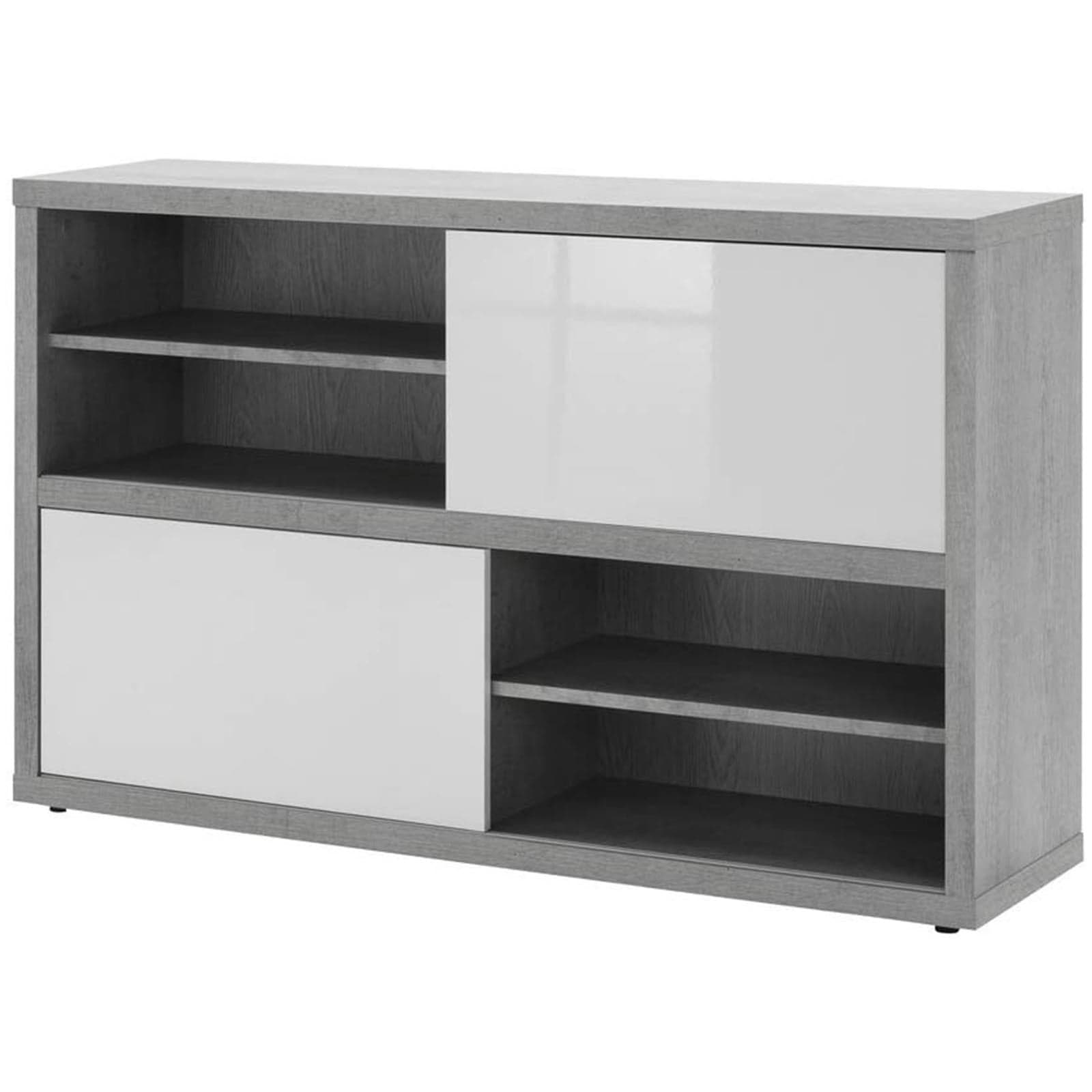 Libreria bassa in legno cemento ante scorrevoli da ufficio arredamento interno h 87 cm in Librerie Decor Space - Altamura, commercioVirtuoso.it