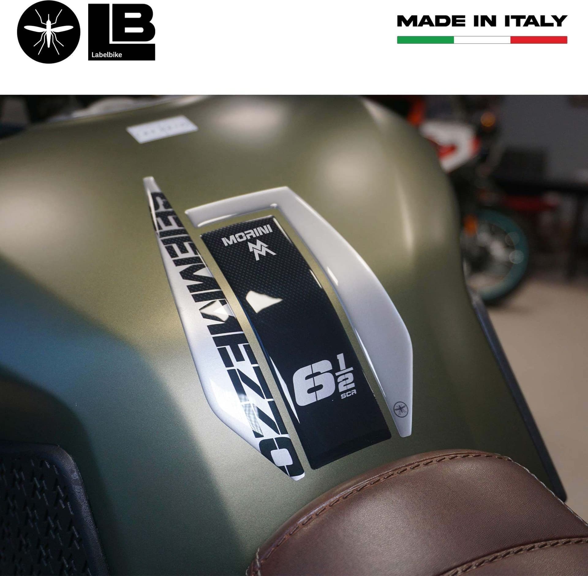 Paraserbatoio adesivo 3D serbatoio compatibile con Moto Morini SEIEMMEZZO SCR in Decalcomanie adesivi e magneti LabelBike - Bibbiano, commercioVirtuoso.it