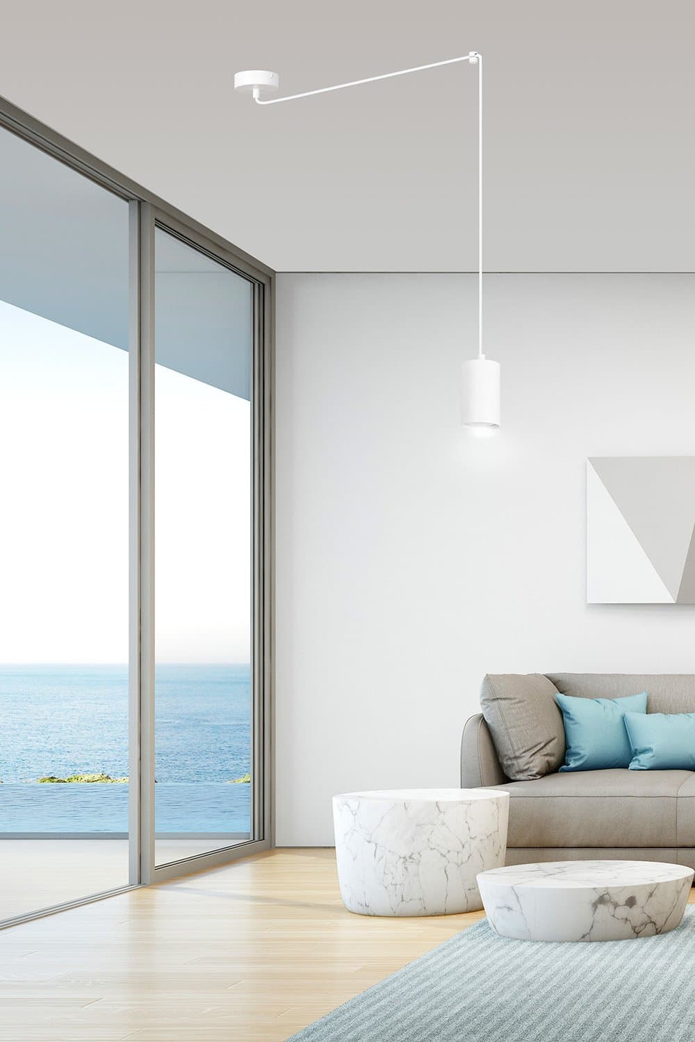 Sospensione A Ragno In Acciaio Bianco 1 Luce Tracker Con Cavo 3 Metri in Lampade a sospensione LuceArt - Montecorvino Pugliano, commercioVirtuoso.it