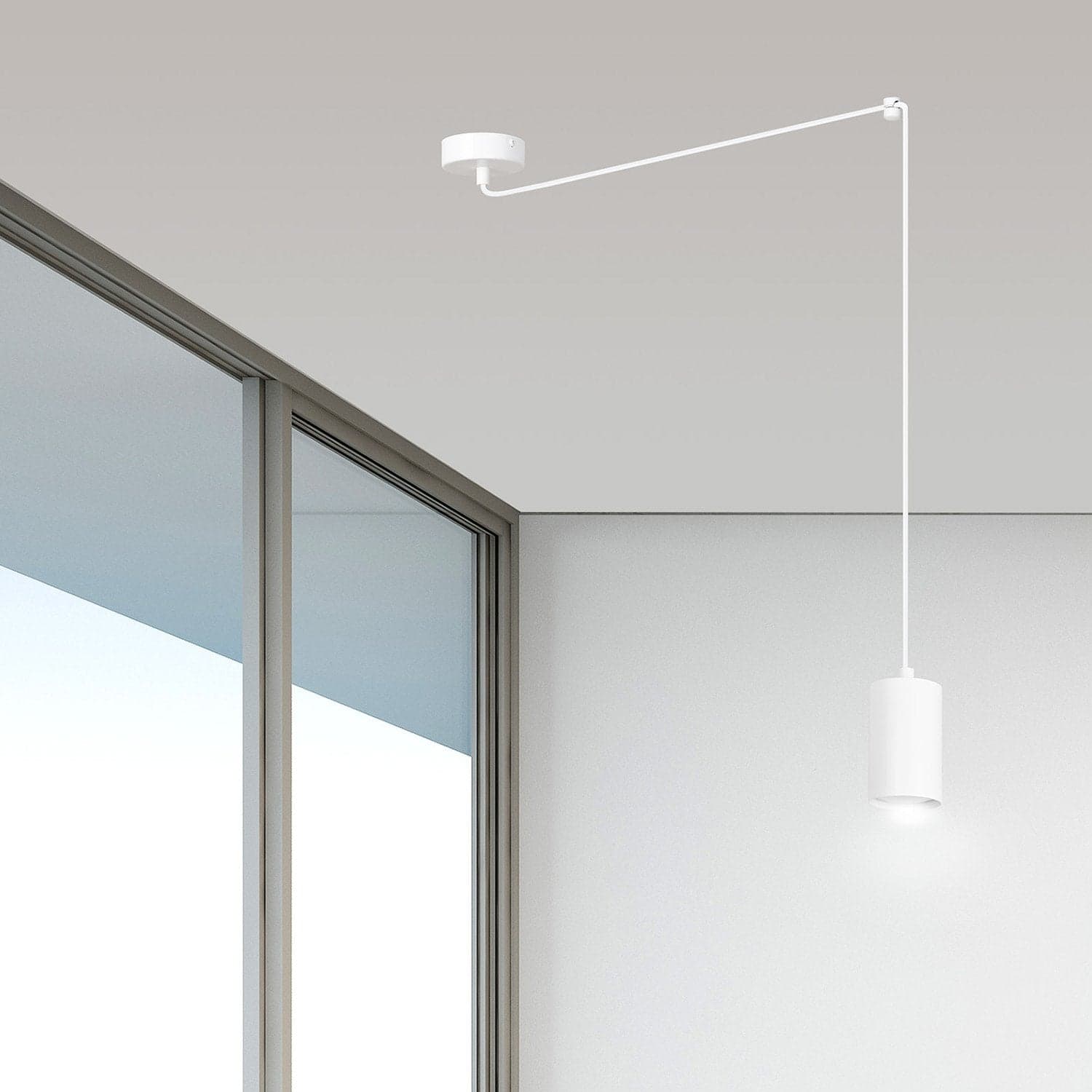 Sospensione A Ragno In Acciaio Bianco 1 Luce Tracker Con Cavo 3 Metri in Lampade a sospensione LuceArt - Montecorvino Pugliano, commercioVirtuoso.it