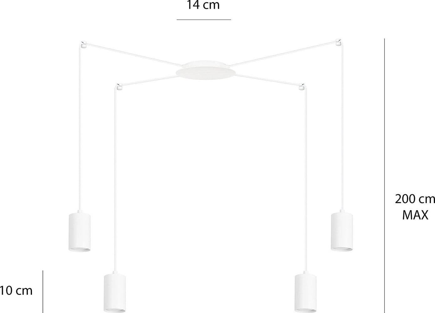 Sospensione A Ragno In Acciaio Bianco 4 Luci Tracker Con Cavo 3 Metri in Lampade a sospensione LuceArt - Montecorvino Pugliano, commercioVirtuoso.it