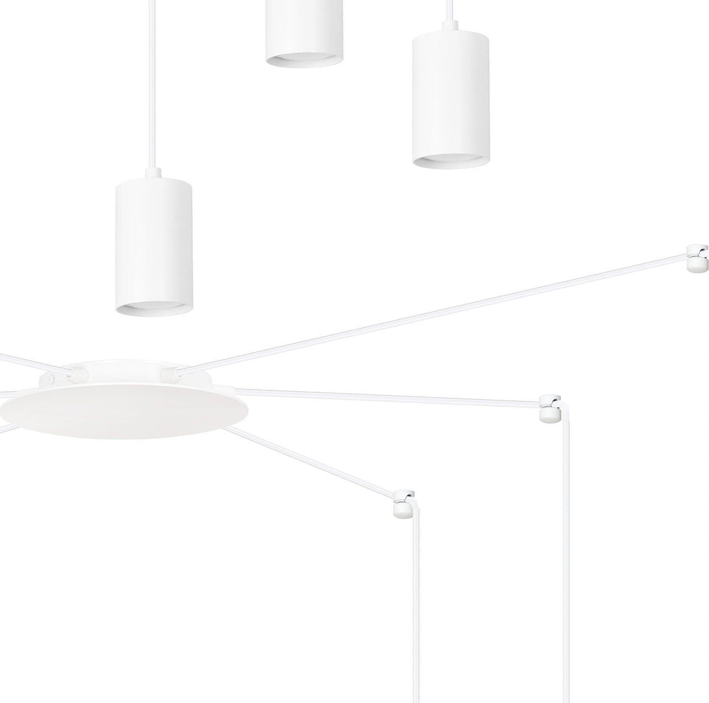 Sospensione A Ragno In Acciaio Bianco 6 Luci Tracker Con Cavo 3 Metri in Lampade a sospensione LuceArt - Montecorvino Pugliano, commercioVirtuoso.it