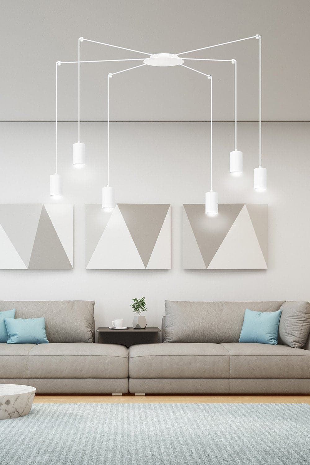 Sospensione A Ragno In Acciaio Bianco 6 Luci Tracker Con Cavo 3 Metri in Lampade a sospensione LuceArt - Montecorvino Pugliano, commercioVirtuoso.it