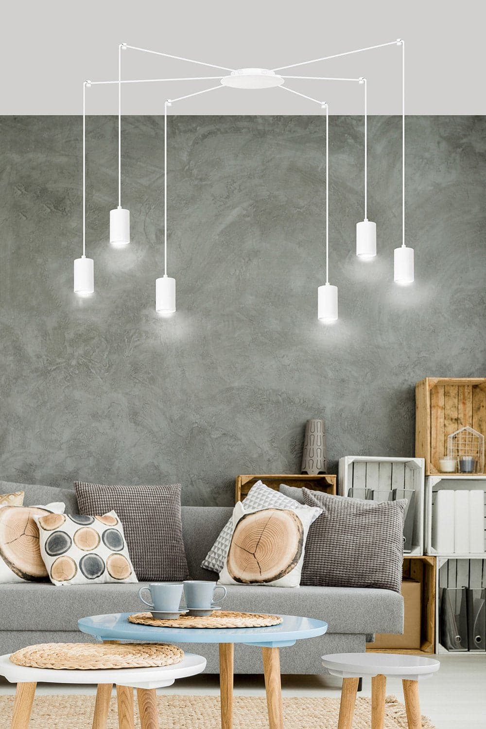 Sospensione A Ragno In Acciaio Bianco 6 Luci Tracker Con Cavo 3 Metri in Lampade a sospensione LuceArt - Montecorvino Pugliano, commercioVirtuoso.it