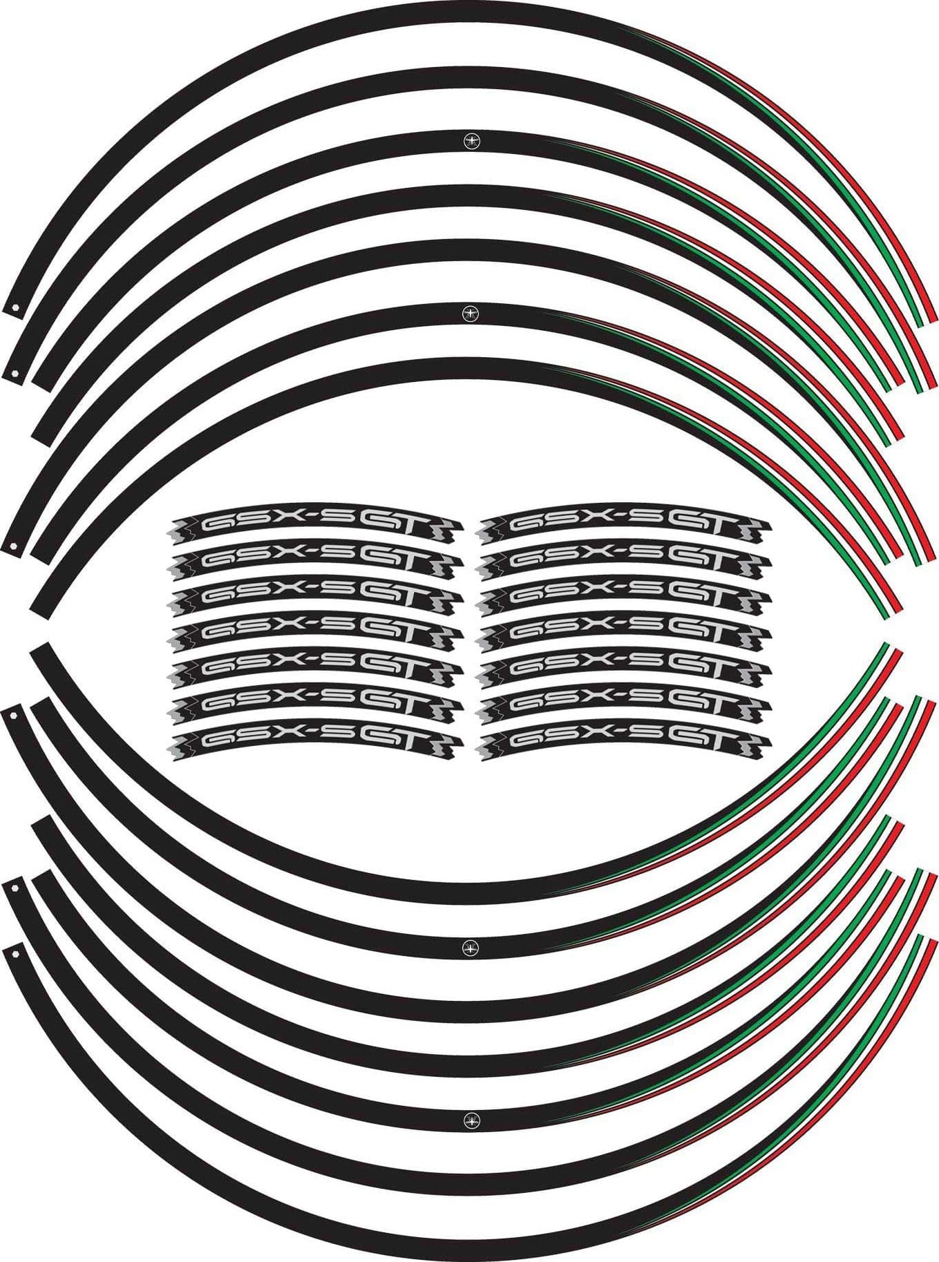 Kit strisce adesive per cerchi ruote 17" compatibili con Suzuki GSXS 1000 GT in Decalcomanie adesivi e magneti LabelBike - Bibbiano, commercioVirtuoso.it